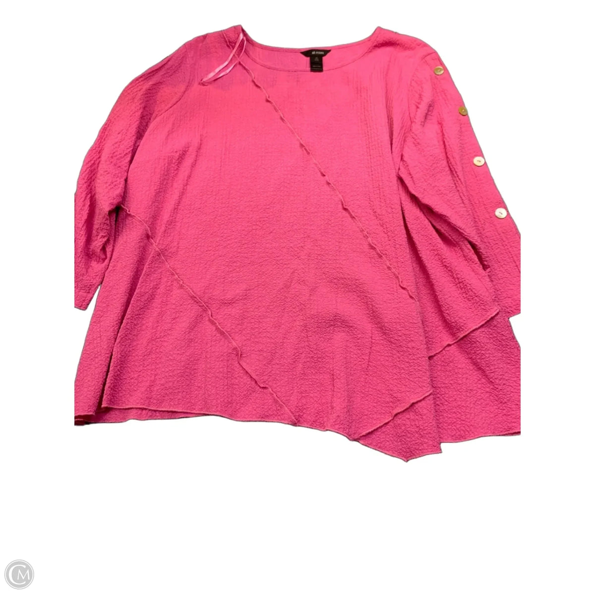 Top Long Sleeve Basic By Ali Miles In Pink, Size: 3x