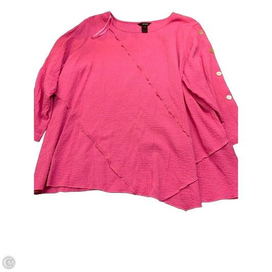 Top Long Sleeve Basic By Ali Miles In Pink, Size: 3x