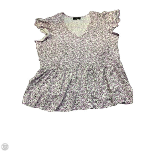 Top Short Sleeve By Lane Bryant In Floral Print, Size: 26