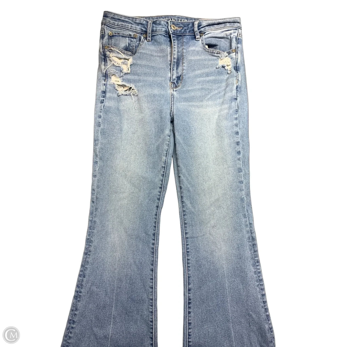 Jeans Flared By American Eagle In Blue Denim, Size: 8