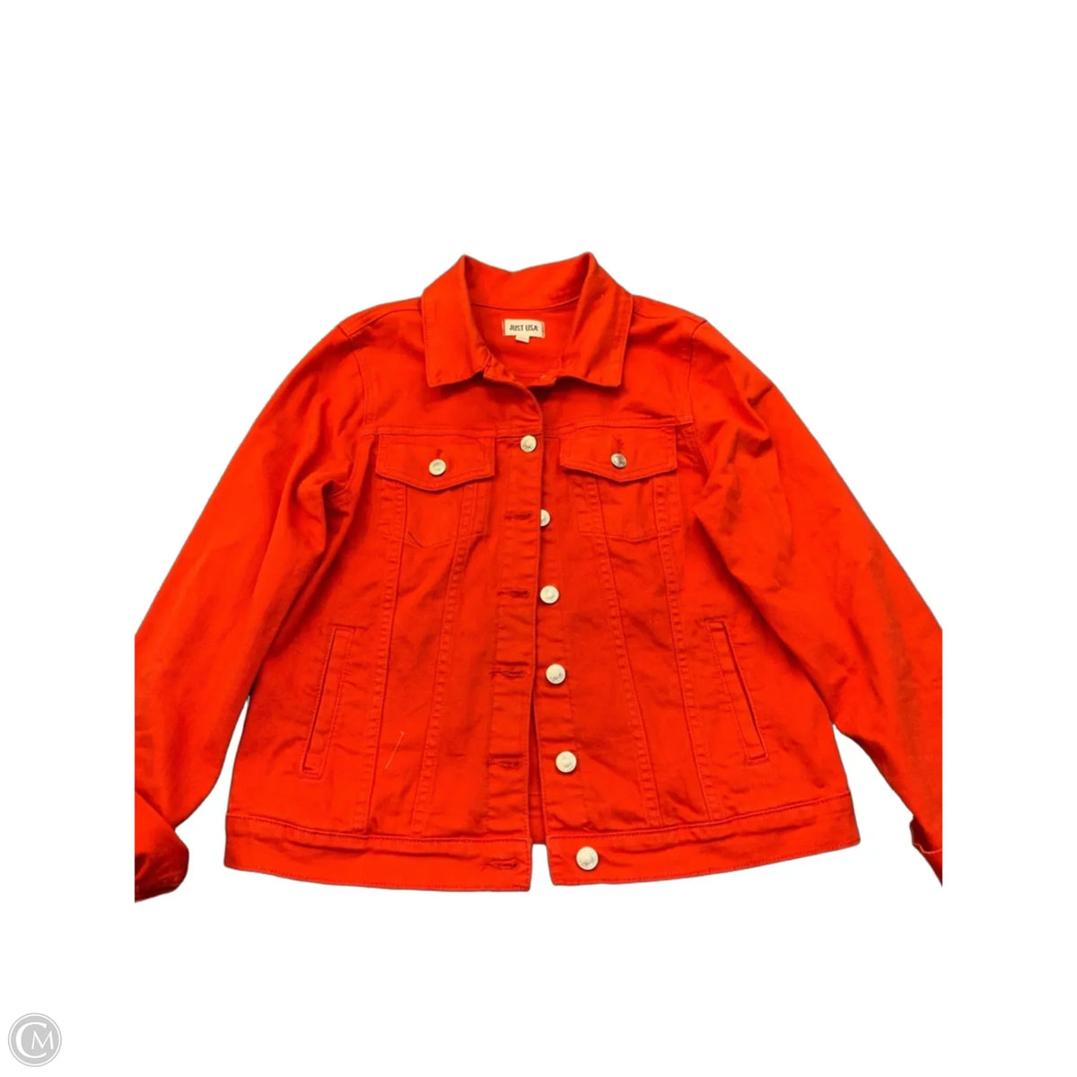 Jacket Denim By Just Usa In Red Denim, Size: L