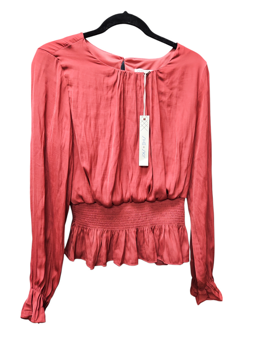 Blouse Long Sleeve By She + Sky In Pink, Size: L