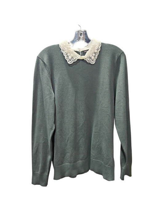 Sweater By Cable And Gauge In Green & White, Size: Xl