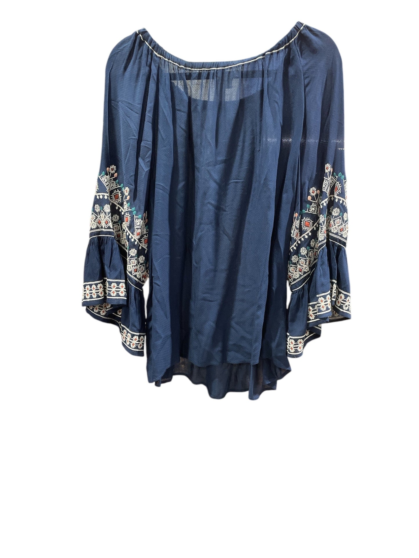 Blouse Long Sleeve By Max Studio In Blue, Size: Xl