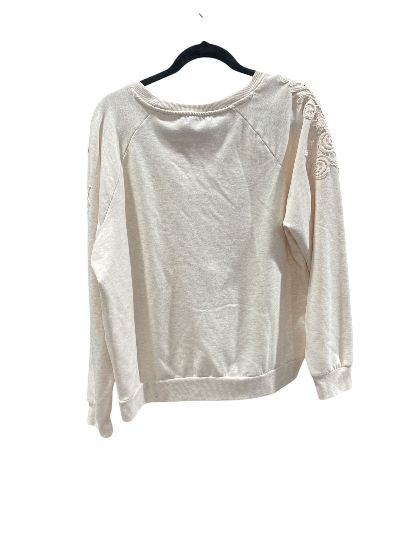 Sweatshirt Crewneck By Gloria Vanderbilt In Cream, Size: Xl