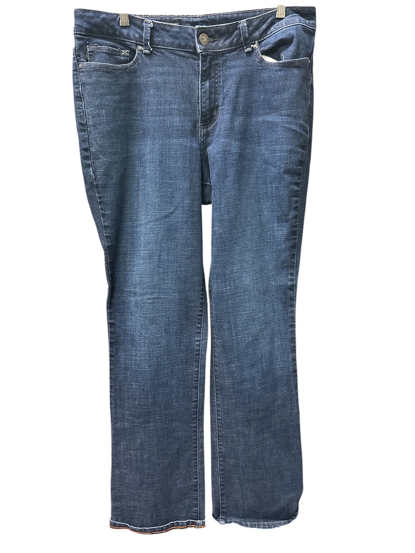 Jeans Flared By Lee In Blue Denim, Size: 16