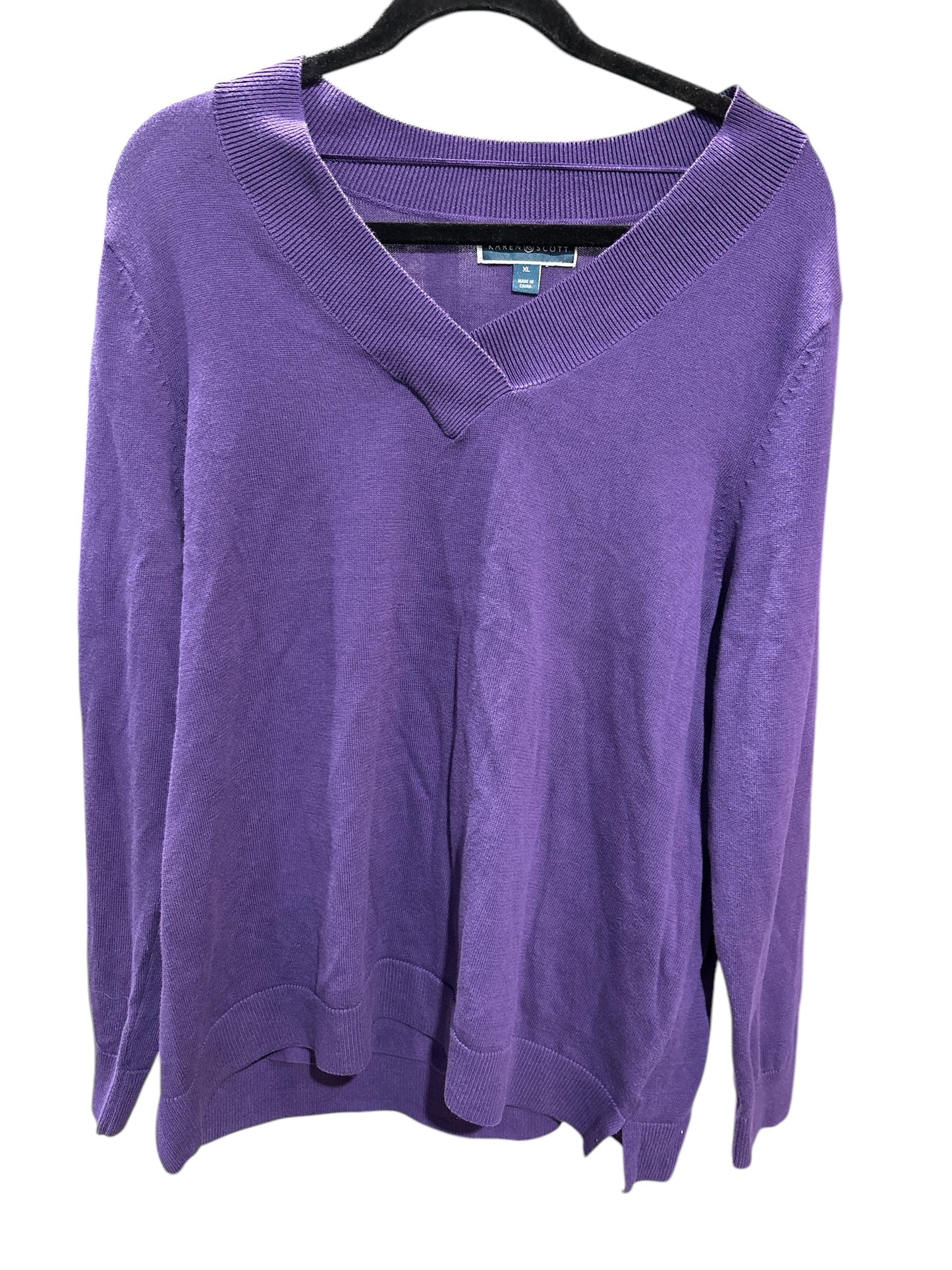 Top Long Sleeve By Karen Scott In Purple, Size: Xl