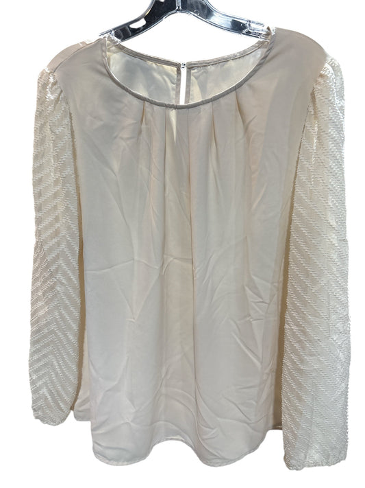 Blouse Long Sleeve By Shein In Cream, Size: 1x