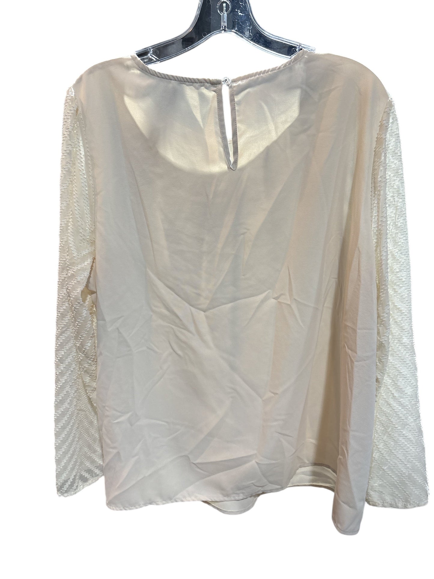 Blouse Long Sleeve By Shein In Cream, Size: 1x