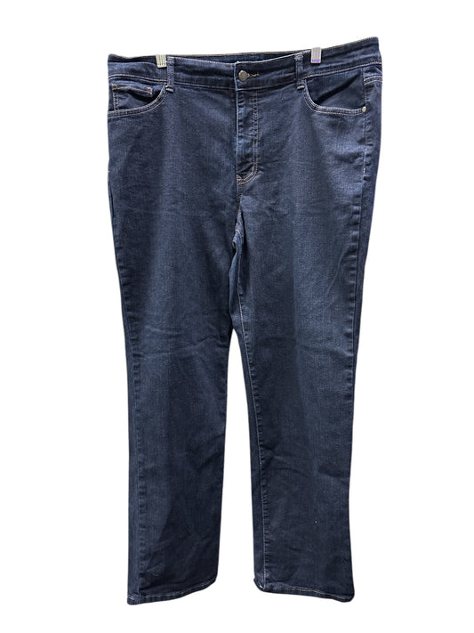 Jeans Straight By Bandolino In Blue Denim, Size: 18