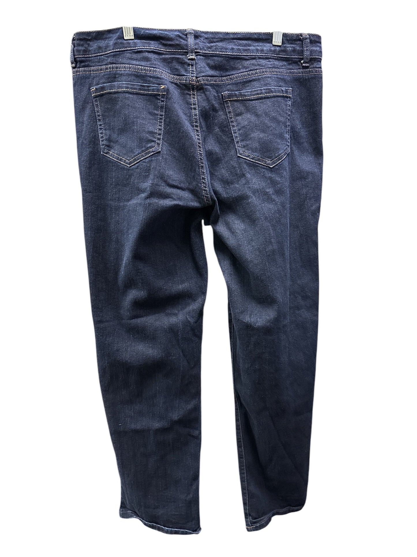 Jeans Straight By Bandolino In Blue Denim, Size: 18