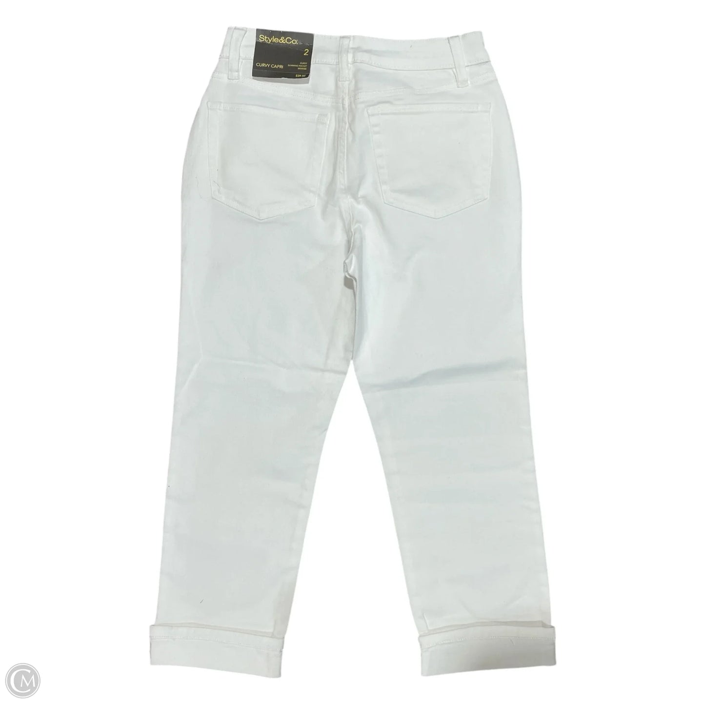 Jeans Cropped By Style And Company In White Denim, Size: 2