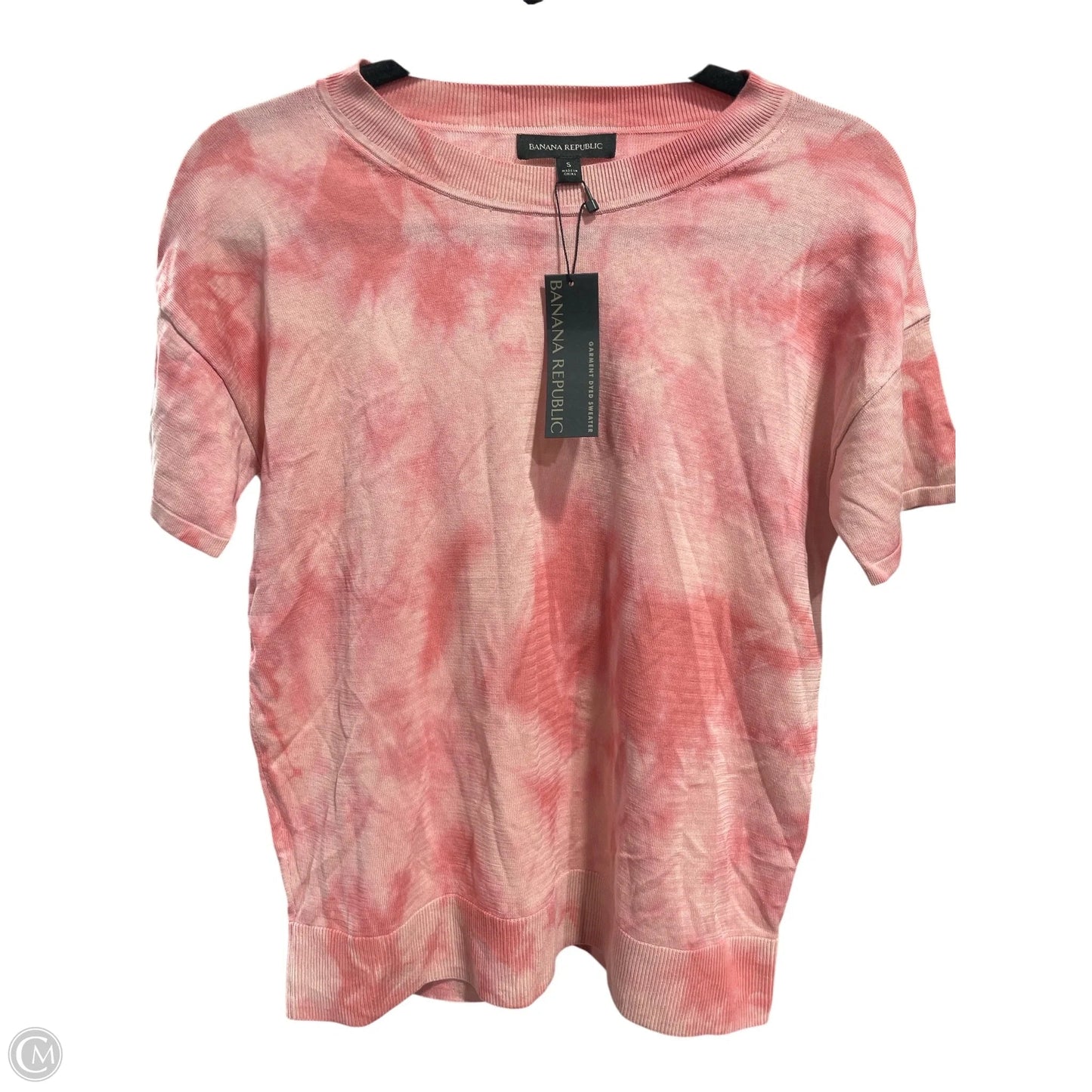 Blouse Short Sleeve By Banana Republic In Pink, Size: S