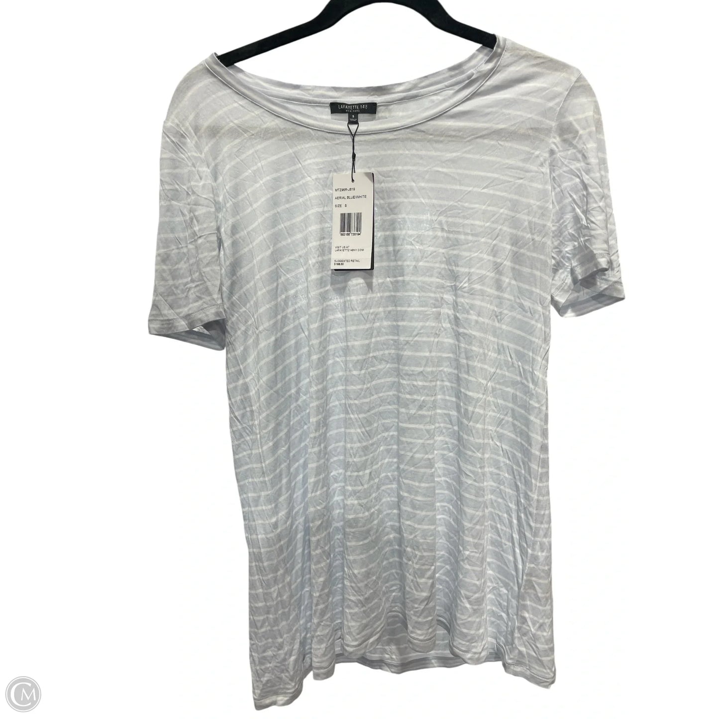 Top Short Sleeve Designer By Lafayette 148 In Striped Pattern, Size: S