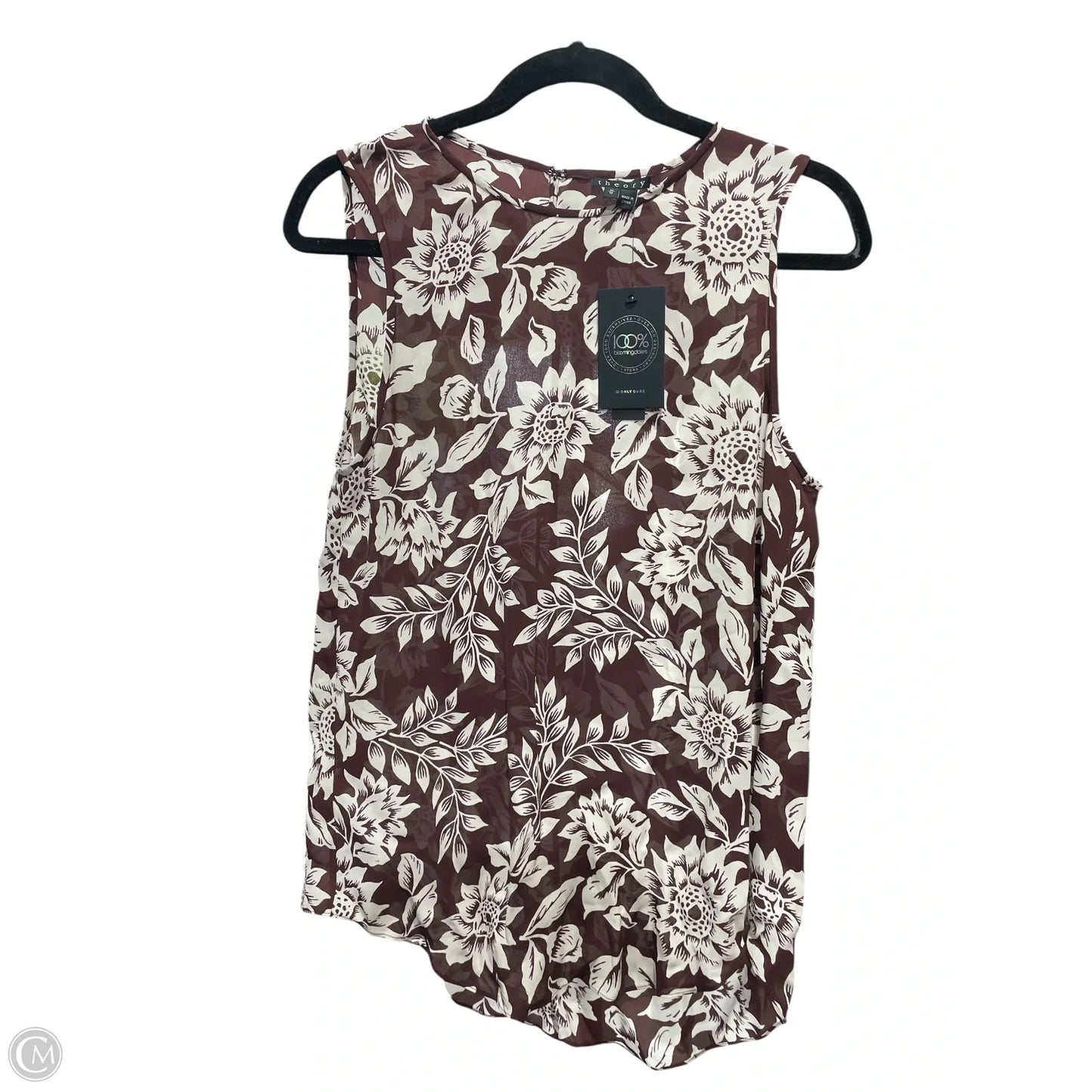 Blouse Sleeveless By Theory In Floral Print, Size: M
