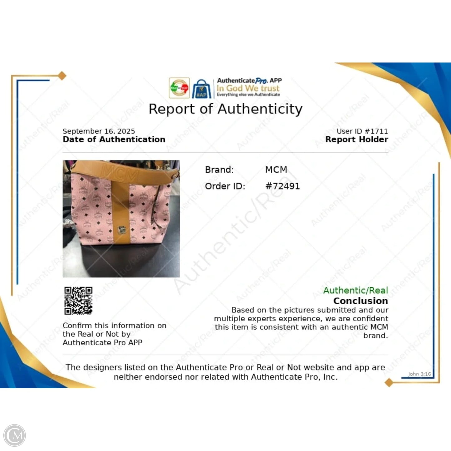 Handbag Luxury Designer By Mcm, Size: Medium