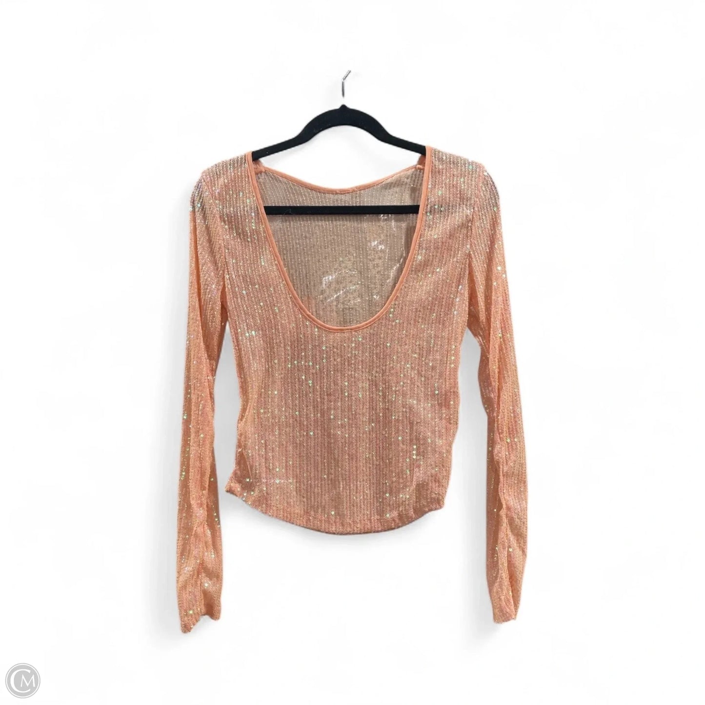 Blouse Long Sleeve By Free People In Peach, Size: S