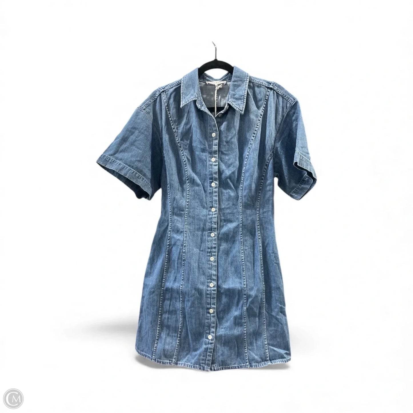 Dress Casual Midi By Frame In Blue Denim, Size: S
