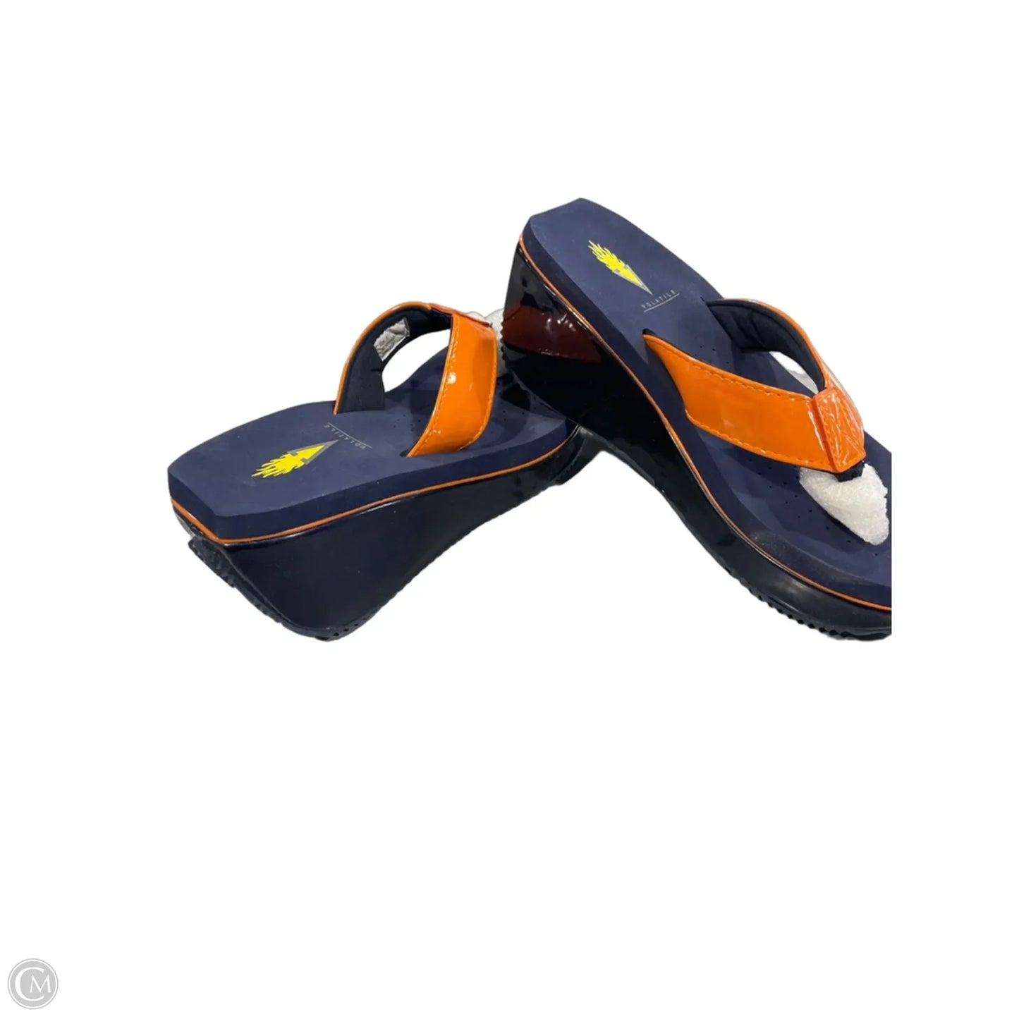 Sandals Heels Platform By Volatile In Blue & Orange, Size: 6