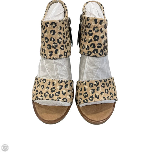 Sandals Heels Block By Toms In Animal Print, Size: 6
