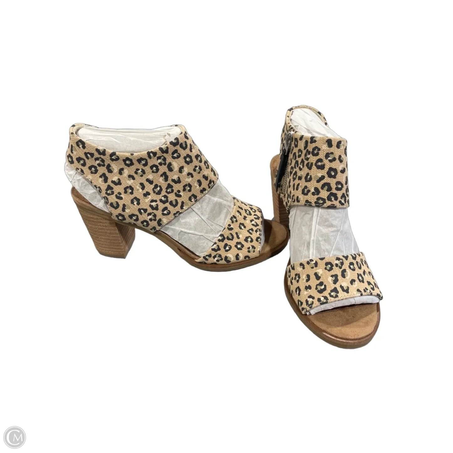 Sandals Heels Block By Toms In Animal Print, Size: 6