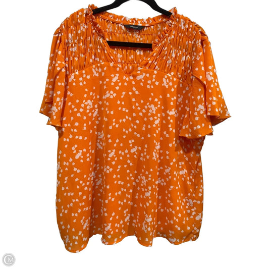 Blouse Short Sleeve By Dokotoo In Orange & White, Size: Xl