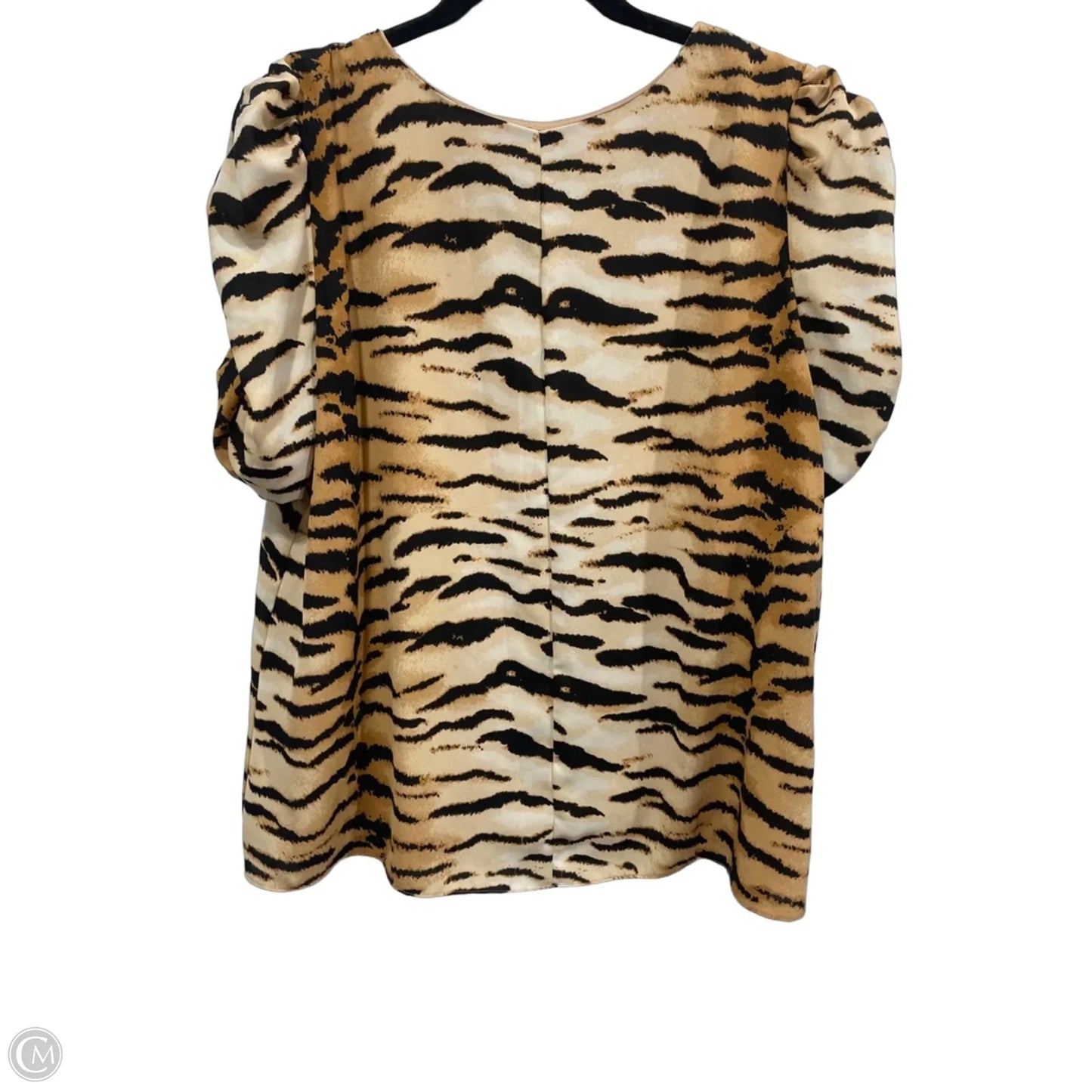 Blouse Short Sleeve By Adrienne In Animal Print, Size: M