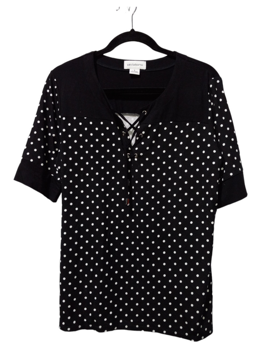 Polkadot Pattern Top Short Sleeve Liz Claiborne, Size L