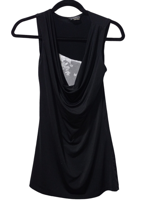 Black & White Blouse Sleeveless Clothes Mentor, Size M