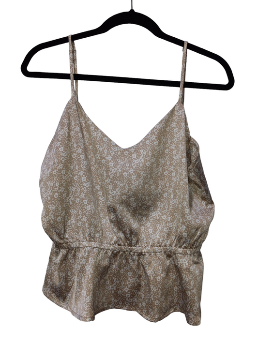 Floral Print Blouse Sleeveless Clothes Mentor, Size L