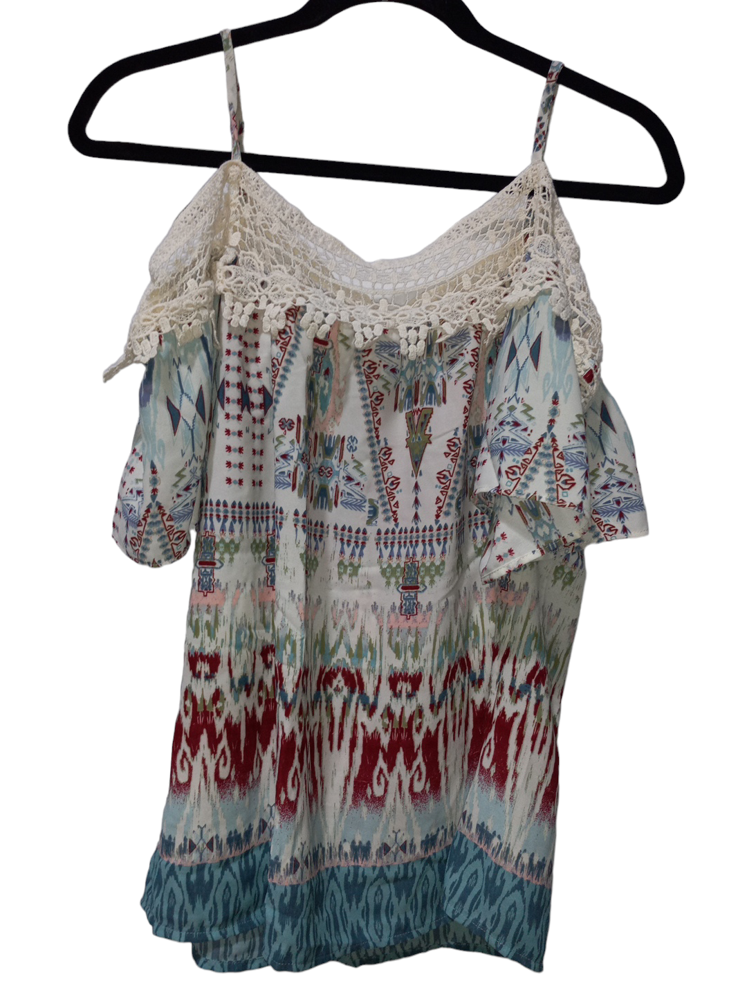 Multi-colored Blouse Short Sleeve Heart And Soul, Size L