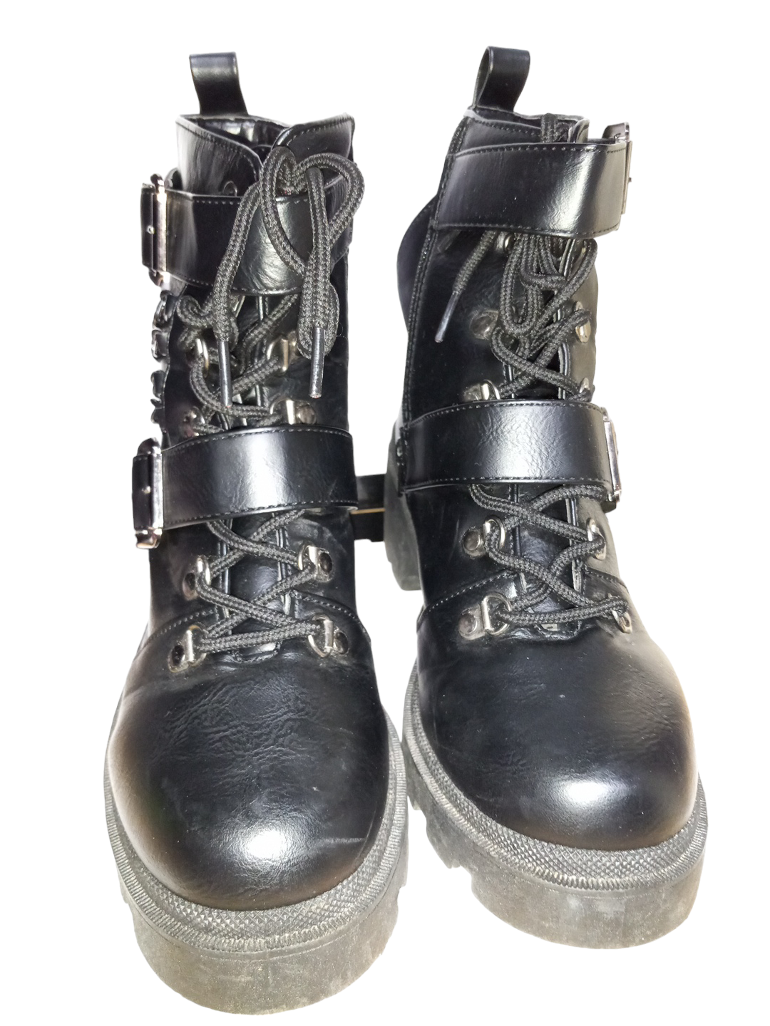 Black Boots Combat Sugar, Size 8