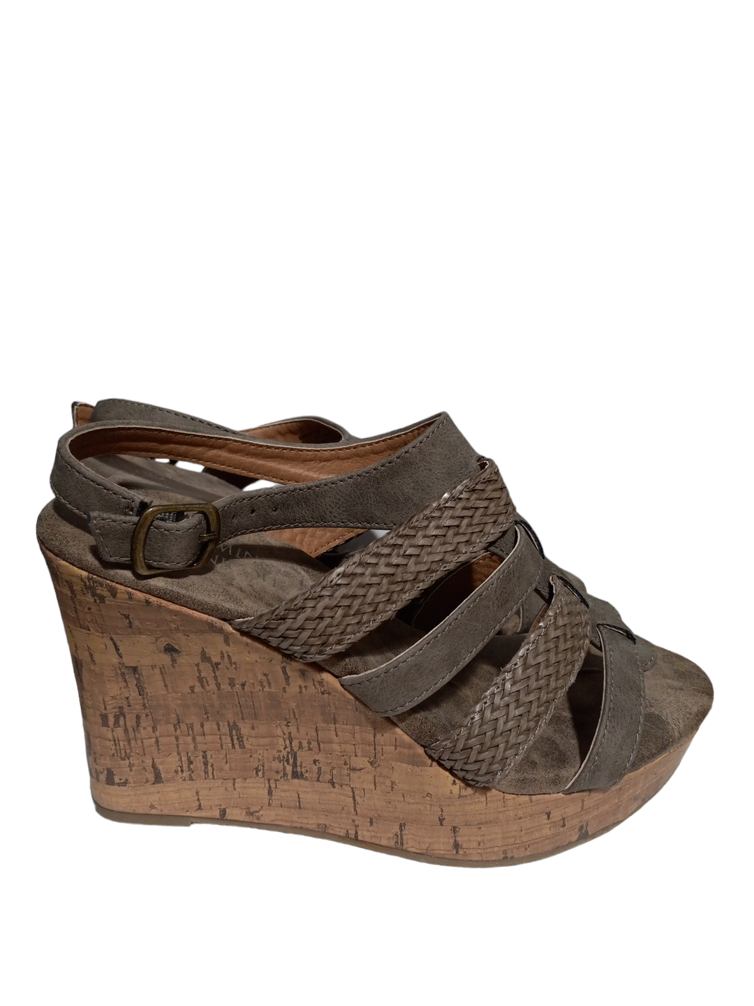 Taupe Sandals Heels Wedge Clothes Mentor, Size 8
