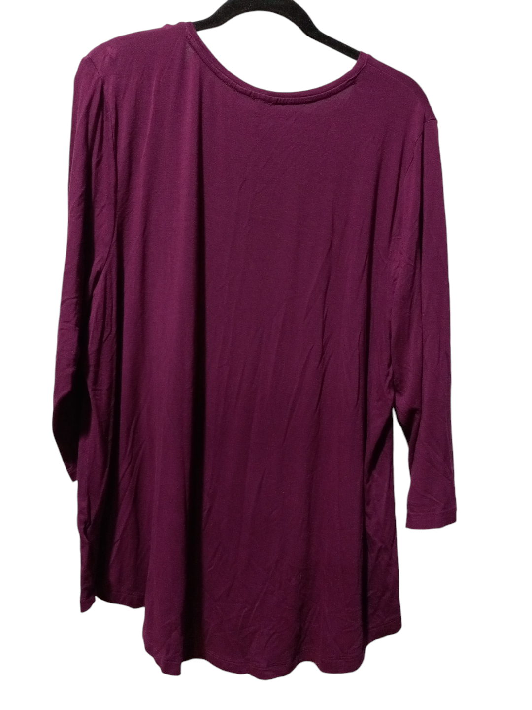 Top Long Sleeve Basic By Jm Collections In Purple, Size: 2x