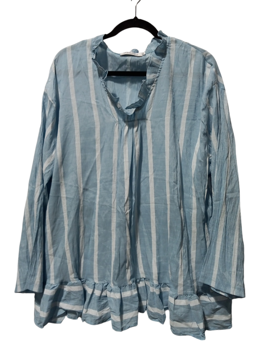 Blouse Long Sleeve By Misslook In Striped Pattern, Size: 3x