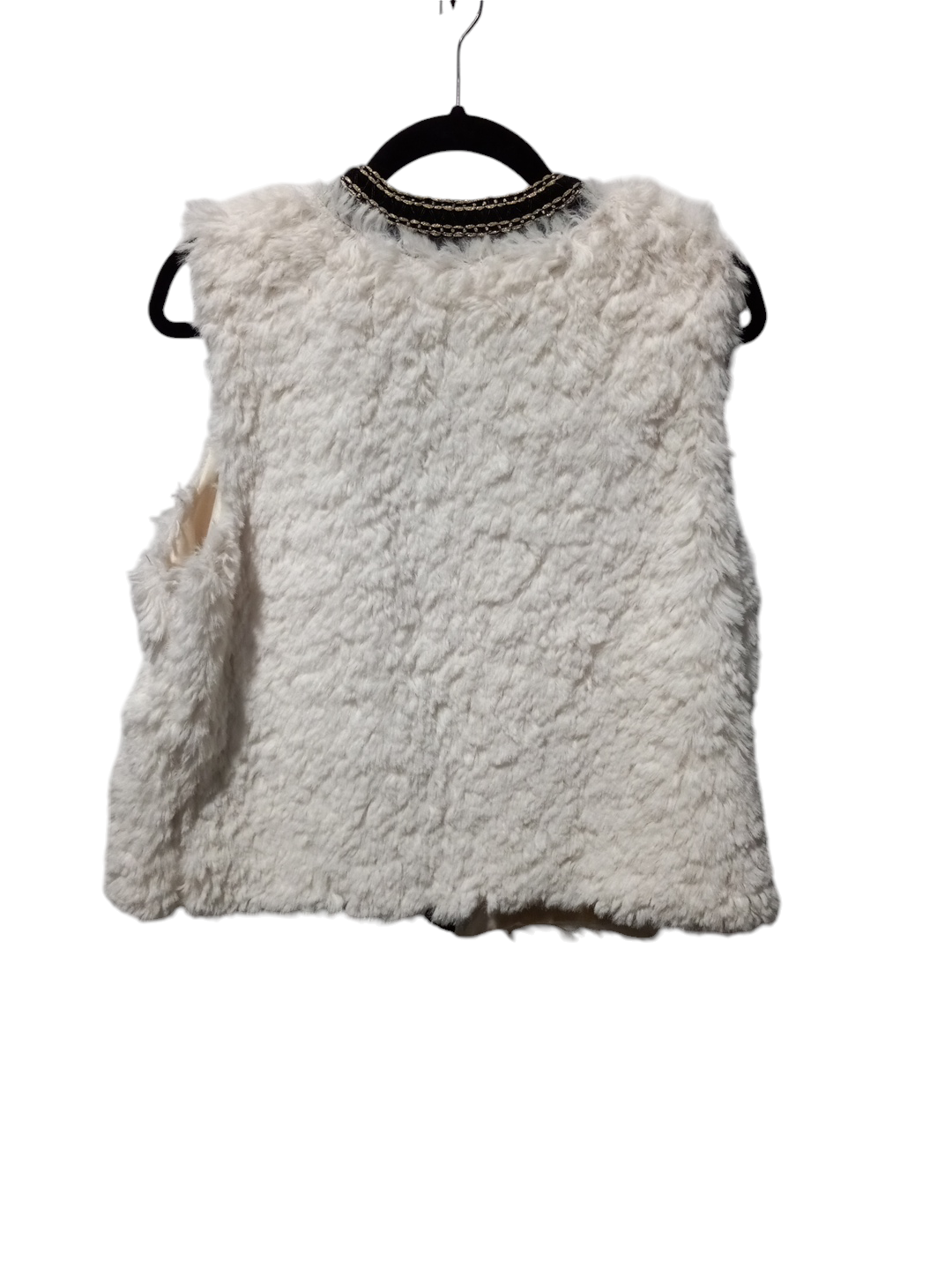 Vest Faux Fur & Sherpa By Shein In Black & Cream, Size: S