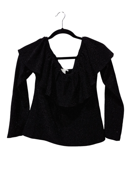 Top Long Sleeve By H&m In Black, Size: M