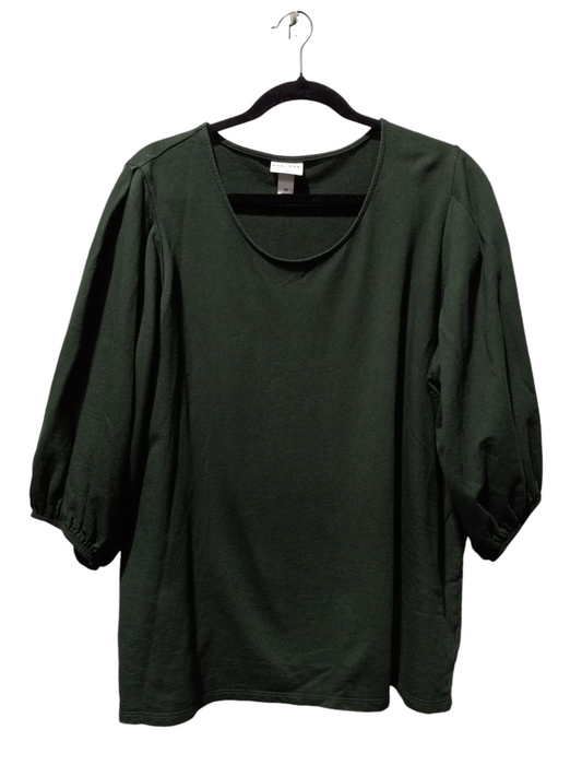 Top 3/4 Sleeve By Ava & Viv In Green, Size: 2x