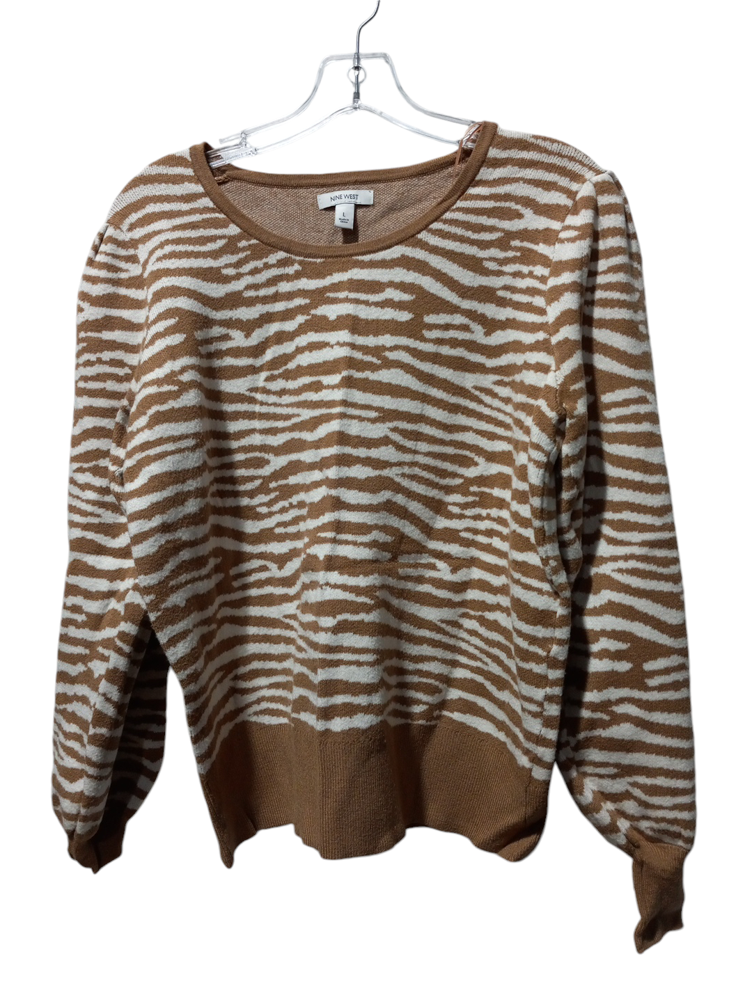 Sweater By Nine West In Animal Print, Size: L