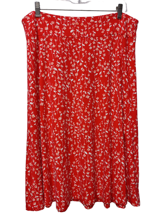 Red Skirt Midi Lands End, Size L