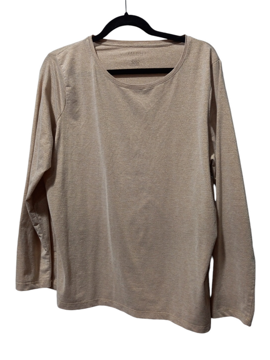 Top Long Sleeve Basic By Talbots In Gold, Size: 1x