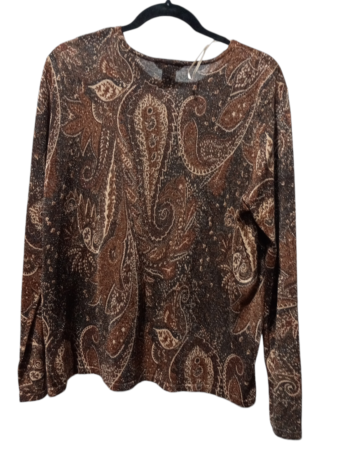 Top Long Sleeve By Nygard Peter In Black & Gold, Size: Xl