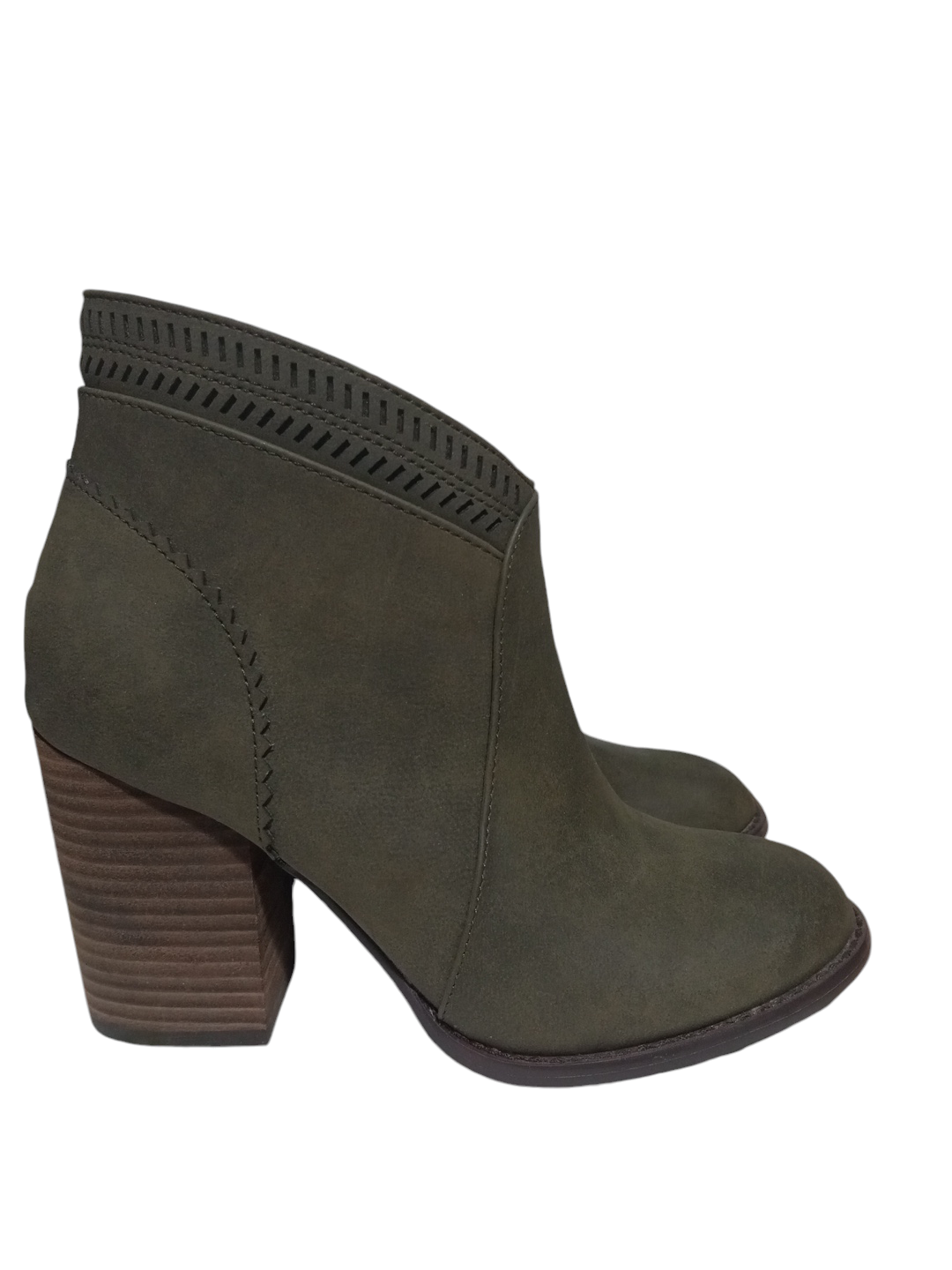 Boots Ankle Heels By Restricted In Green, Size: 5