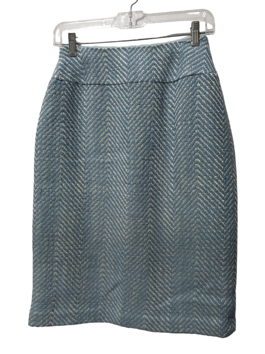 Skirt Midi By Talbots In Blue & White, Size: 4