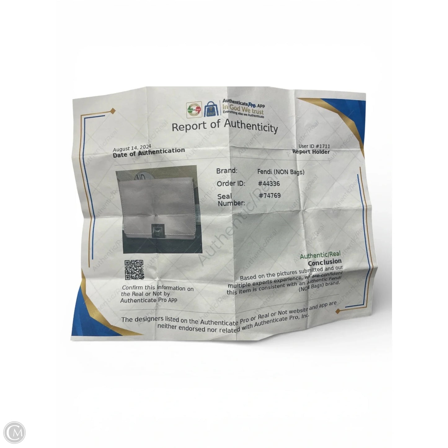 Wallet Designer By Fendi, Size: Small