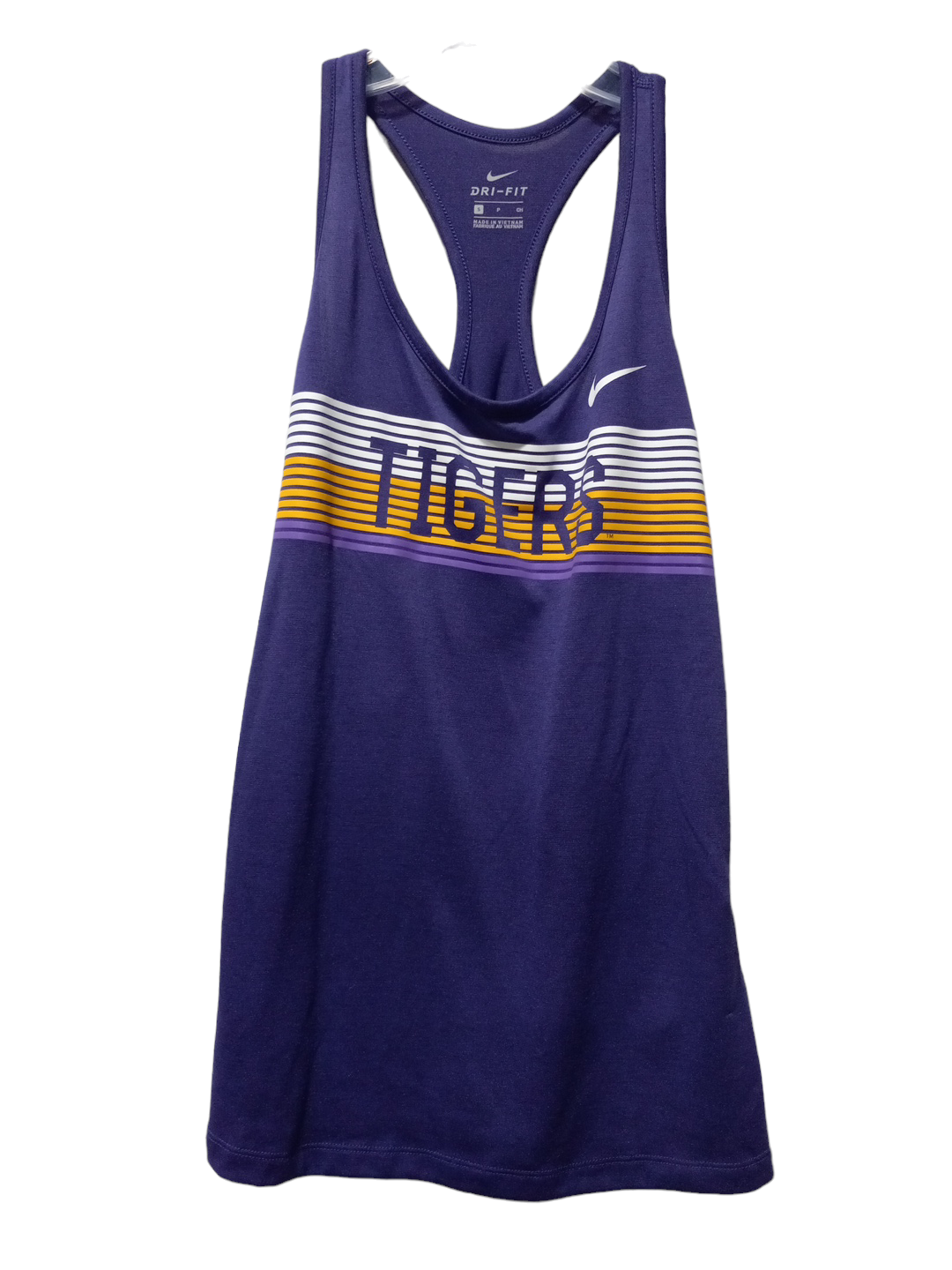 Athletic Tank Top By Nike In Purple & Yellow, Size: S