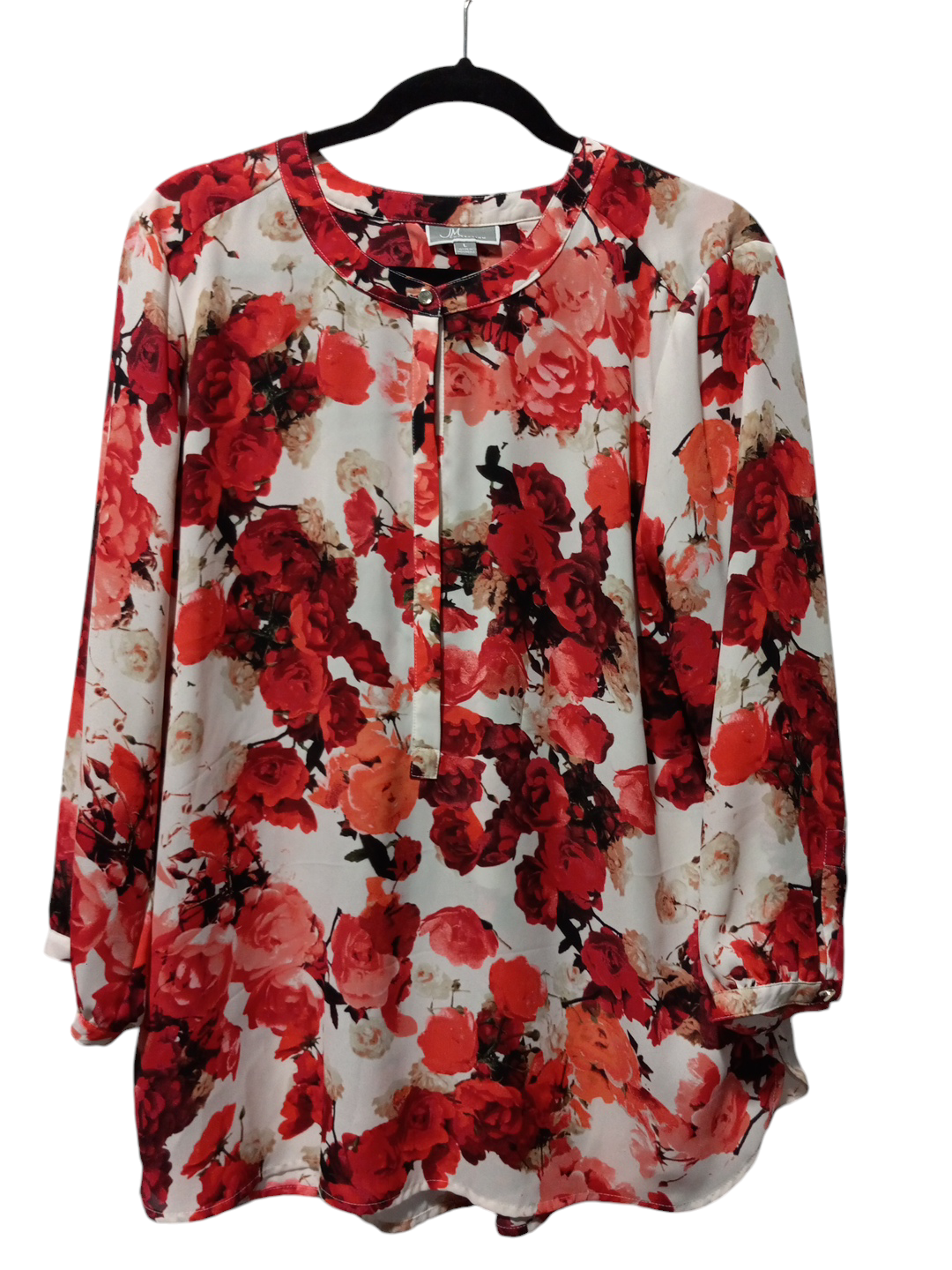 Blouse Long Sleeve By Jm Collections In Floral Print, Size: L