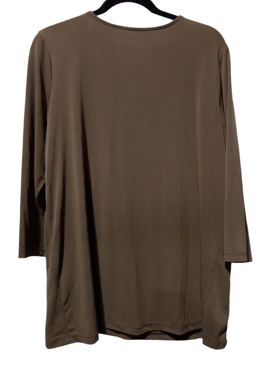 Blouse 3/4 Sleeve By Susan Graver In Brown, Size: L