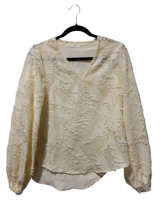 Blouse Long Sleeve By Clothes Mentor In Cream, Size: S