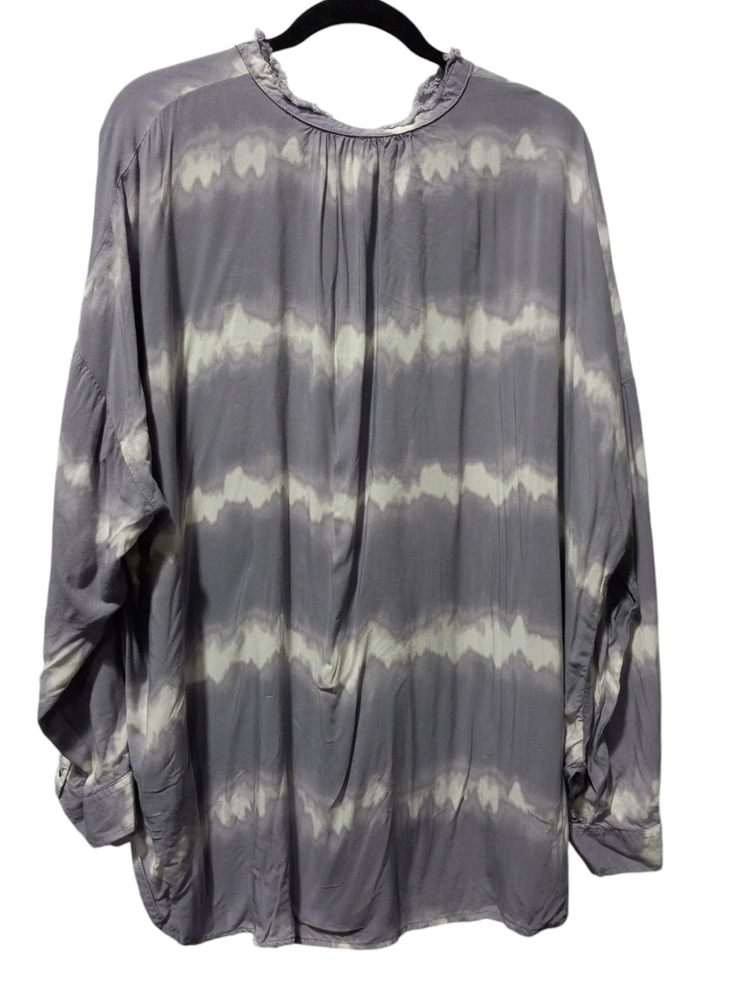 Blouse Long Sleeve By Cato In Purple & White, Size: 2x